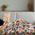 thumbnail image 3 of Space Soft Flannel Fleece Blanket, Spaceship Pattern with Cartoon Art Style Traveling into Cosmos Trip Distant Planets, Cozy Plush for Indoor and Outdoor Use, 70" x 90", Multicolor, by Ambesonne, 3 of 5