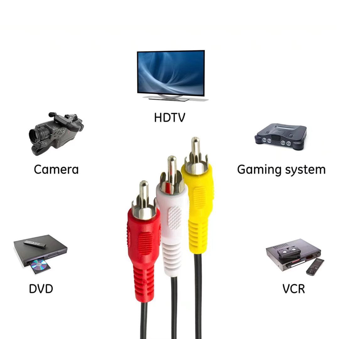 yan AV A/V TV Video Cable RCA Cord Lead for Panasonic HC-V270 K HC-V380 K Camcorder