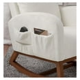 thumbnail image 6 of Nursery Rocking Chair with Three Side Pockets, Glider Chair for Nursery with Upholstered High Backrest, Solid Wood Legs Nursery Chair for Living Room Bedroom (Beige, Teddy Fabric), 6 of 8