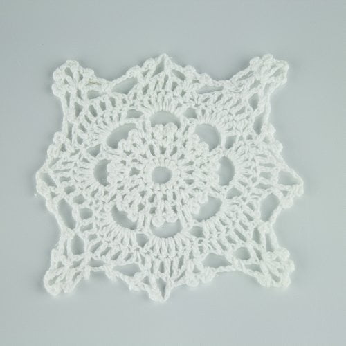 6 PCS 10" Square Crochet Lace Doily COLOR white  100 % COTTON 