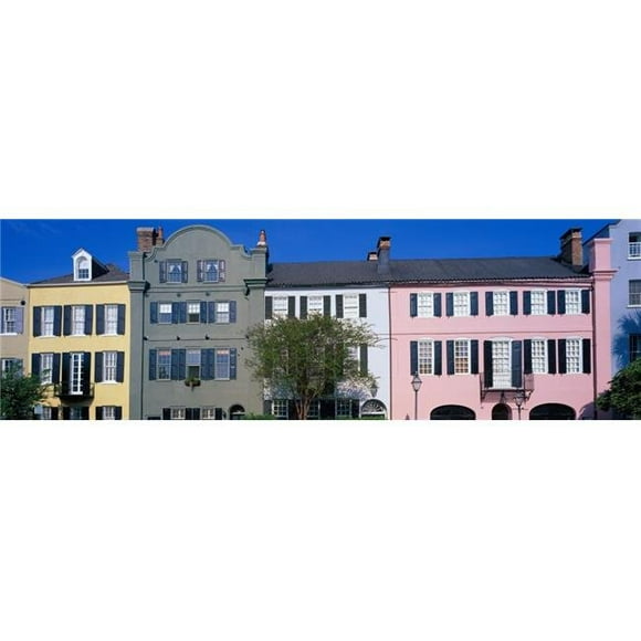 Panoramic Images PPI71867S Buildings in A City Rainbow Row Charleston South Carolina USA Poster Print, 27 x 9