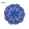 thumbnail image 3 of Uxcell Crochet Doilies Handmade Crochet Cotton Coaster Round Lace Placemats with Floral Patterns Bright Blue 8pcs, 3 of 5