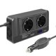 thumbnail image 1 of 200W Car Inverter, 12V to 220V Voltage Converter with Smart Time Display LCD, 2 Sockets and 4 USB C Ports, 1 of 5