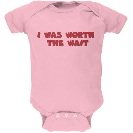 

I Was Worth The Wait Light Pink Soft Baby One Piece - 12-18 months