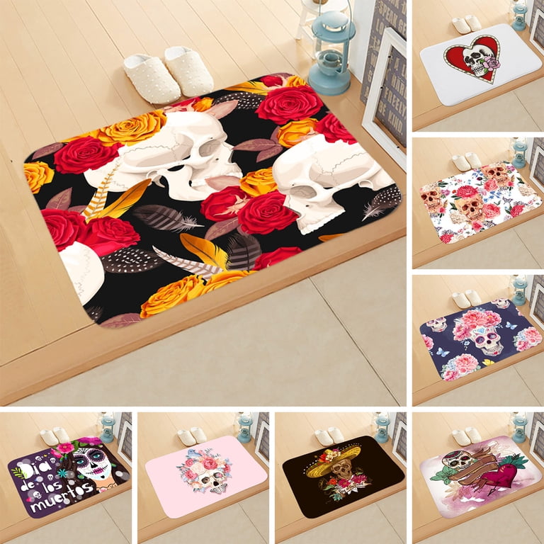 Fridja Halloween Door Mat Skull Floor Mat Hallway Kitchen Foot Mat  display picture 1