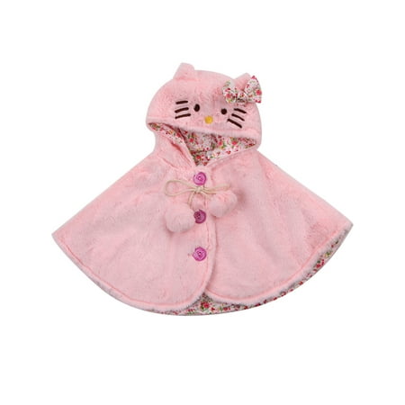 

Nokpsedcb Toddler Baby Girls Cat Hooded Cloak Jacket Warm Coat Poncho