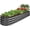 Charcoal, variant on NurtureTail 4x2x1ft Outdoor Metal Raised Garden Bed Outdoor, Oval Deep Root Planter Box for Vegetables, Flowers, & Herbs, 51 Gallon Capacity, Rubber Edge Guard, 100% Non-Toxic - Beige