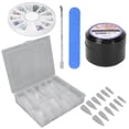 thumbnail image 2 of Fake Nail Tips Set, Clear Nail Tips Set 240pcs Resin Cuticle Pusher Solid Nail Glue Firmly Stick With Rhinestones For Banquets ANGGREK Extra Long Nail Tips Set, 2 of 8