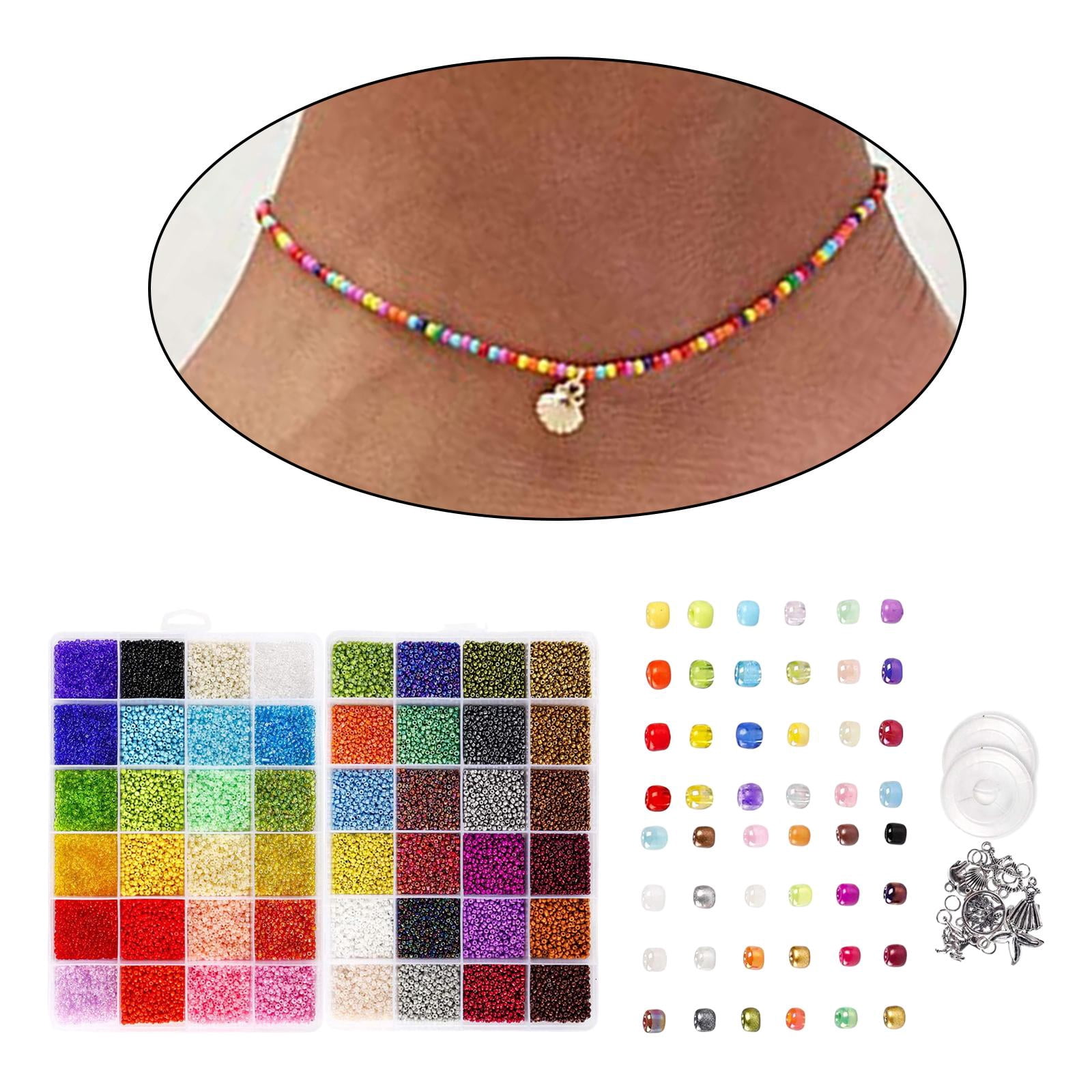1 of box Round Beads Letter Bead Pendant Charms Split Rings Elastic Strings for DIY Bracelets Necklace Bangles Jewelry Making Finding Crafts Supplies