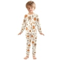 thumbnail image 6 of FORMRS Long Sleeve Top and Pants Pajama Set for Niños 2-Piece Sleepwear, Sizes 18M-8Y, Orange Fall Pumpkin, 6 of 6