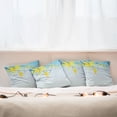 thumbnail image 7 of Ambesonne Floral Throw Pillow Cover 4 Pack, Flowers Bud Blossom Art, 18", Yellow Brown Blue, 7 of 7