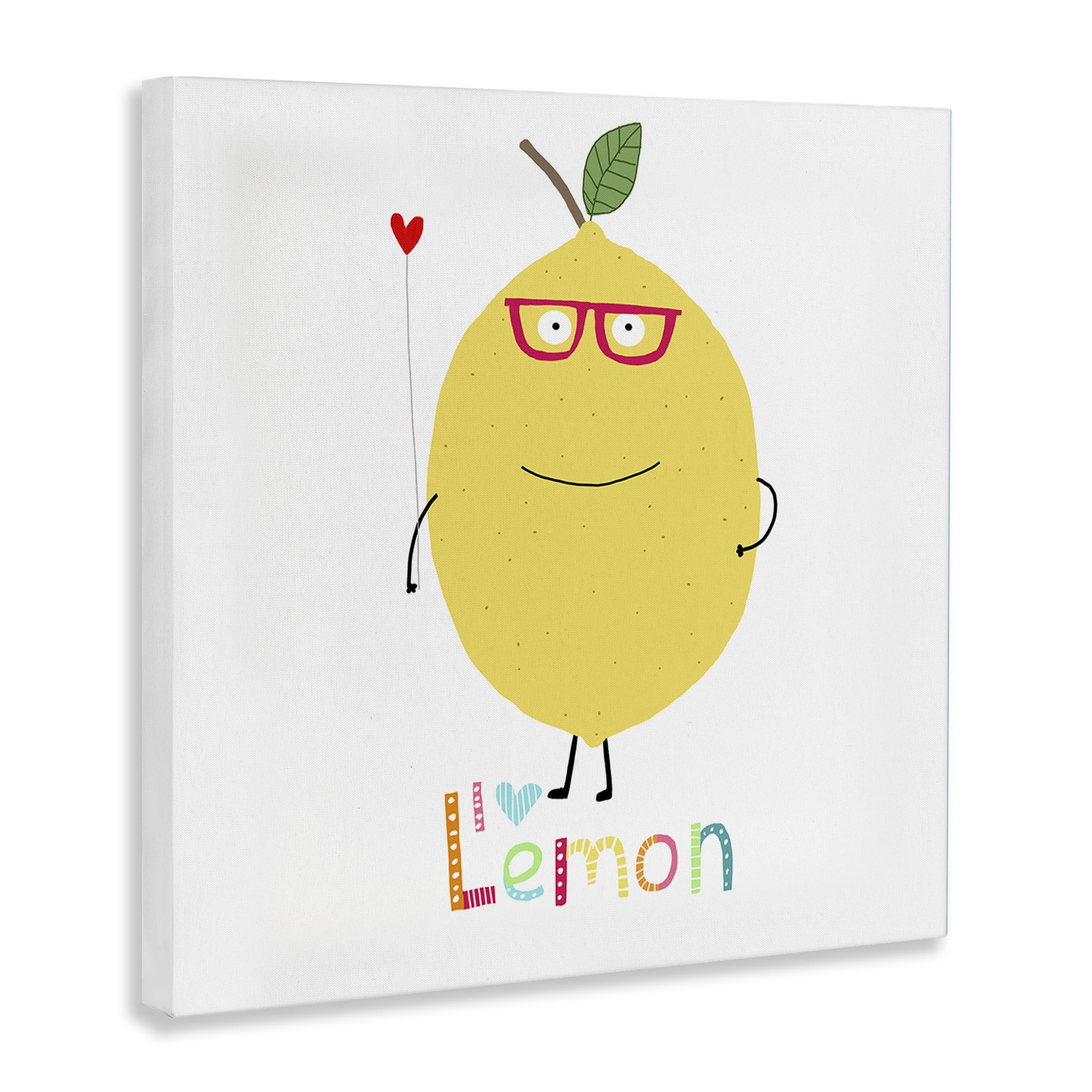 Stupell Industries Fun Smiling Lemon Food & Beverage Painting Wrapped Canvas Art Print Wall Art, 17 x 17