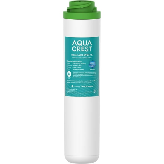 AQUA CREST FQK1K Under Sink Water Filter, 1350 Gallons, Replacement for GE FQK1K, FQK2J, GXK185K and GX1S50R (Pack of 1)