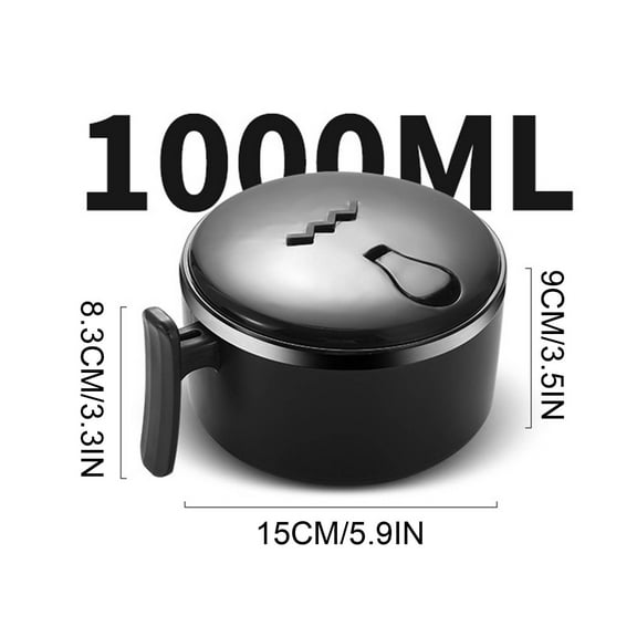 Vrorvz Double Wall Stainless Steel Soup Bowl with Tight Lid and Handle Steam Hole Suit for Instant and Regular Ramen Keeps Food Hot Multi-purpose Insulated Cooker