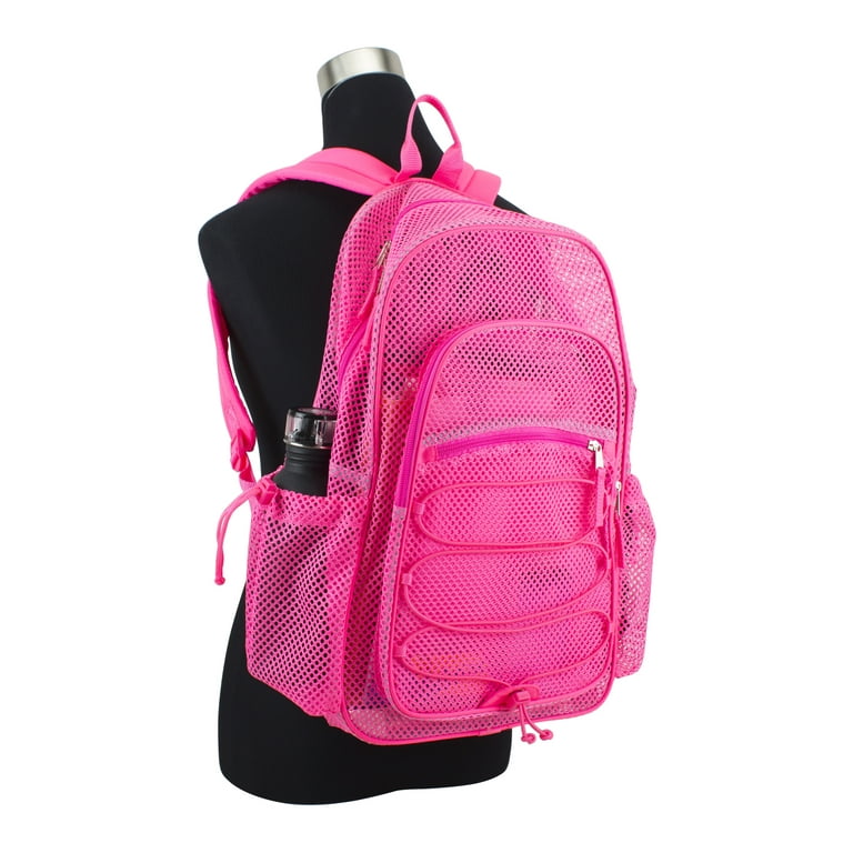 Eastsport Unisex Large Mesh Backpack with Bungee Pink Sizzle Walmart
