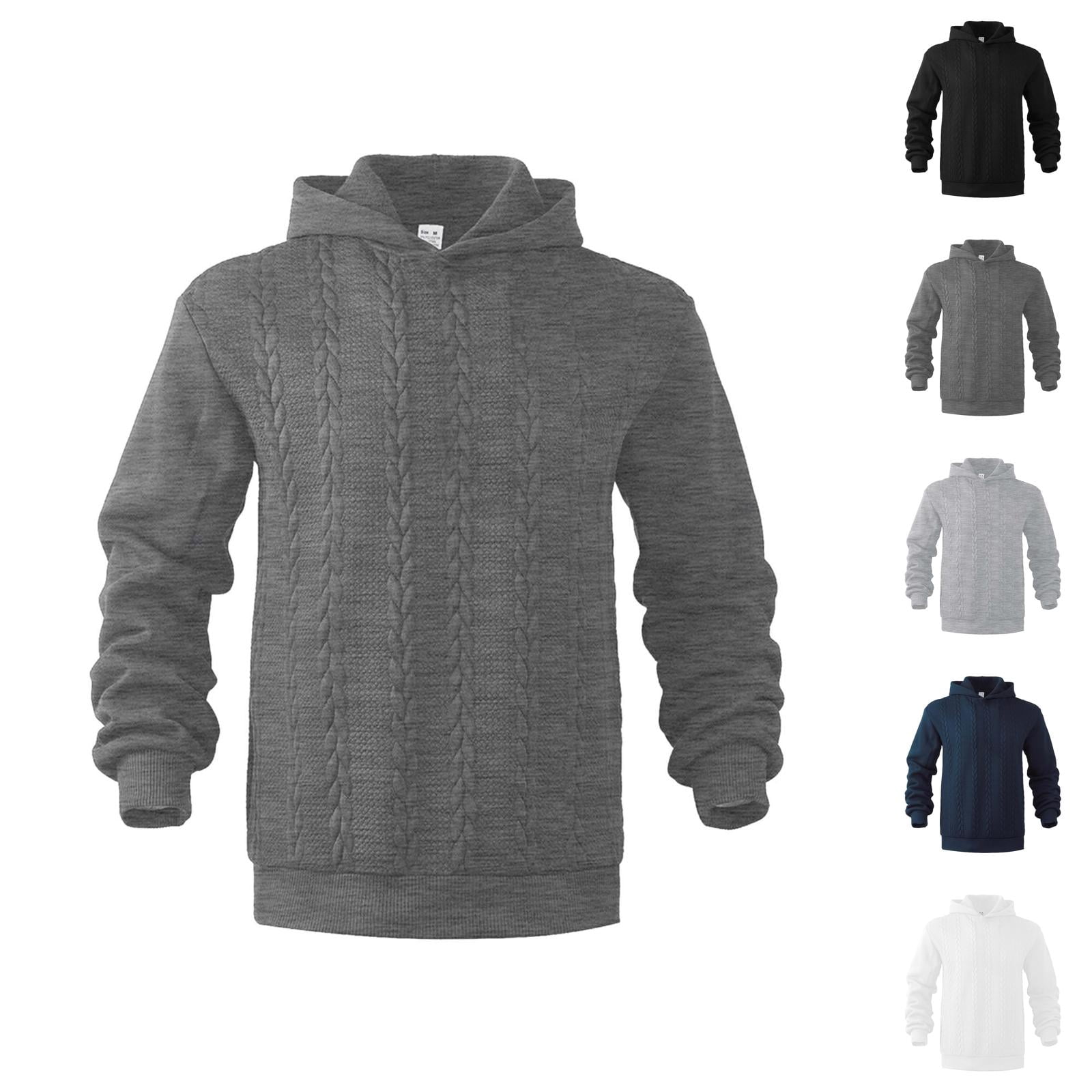 Sweater Hoodies for Men 2025 Fall Winter Plain Hooded Sweatshirt Casual Pullover Hoody Sweater Mens Hoodies