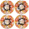 thumbnail image 2 of Shower Caps,Pioneer Flower Floral Print Pattern Waterproof Shower Cap for Women 4 Pieces,Double Reusable Hair Cover for Shower PEVA Elastic Stretch Hem, 2 of 7