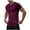 Wine, variant on Mlzmgr V Neck T Shirts for Men Short Sleeve Crewneck Tight Workout Gym Tops Moisture Wicking Summer Fashion Tshirts