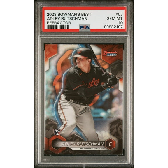 Graded 2023 Topps Bowmans Best Adley Rutschman #57 Refractor Rookie RC Baseball Card PSA 10 Gem Mint