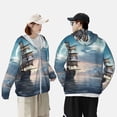 thumbnail image 3 of KLL Moonlit Sea Sailboat Print Men's Women’s UPF 50+ Sun Protection Outdoor Hoodie Jacket Long Sleeve Fishing Hiking Performance Shirt-X-Large, 3 of 6