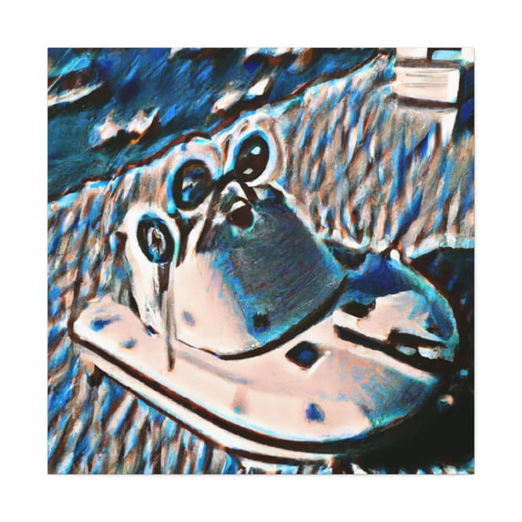 Dinghy in Pointillism - Canvas