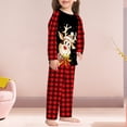 thumbnail image 5 of Conjunto De Pijamas De 2 Piezas Conjunto de pijama familiar de 2 piezas Conjunto informal de manga larga con estampado de alce y pantalones Traje diario Cgtredaw Chica Rojo 0-2T para Niño, 5 of 5