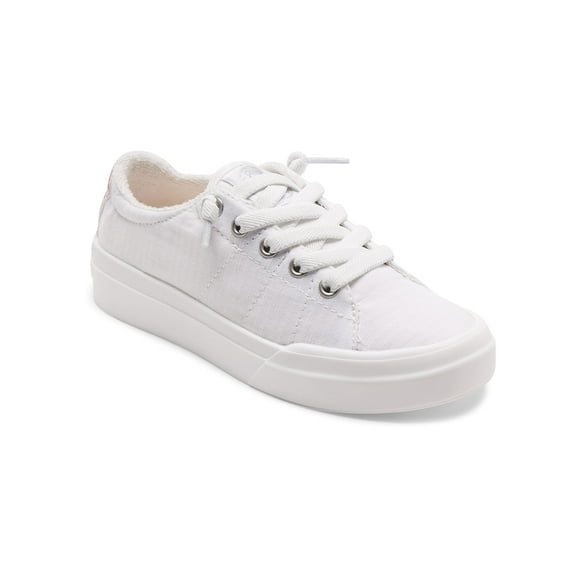 Roxy Girls RG Rae Sneaker Shoe, White, 4 Big Kid