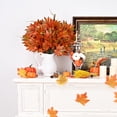 thumbnail image 2 of 2PCS Fall Leaves Stems Fake Fall Bushes Fake Silk Maple Leaves Branches Autumn Artificial Bushes Fall Floral Stems for Indoor Outdoor Table Centerpieces Christmas Thanksgiving Decor, 14.9in, 2 of 5