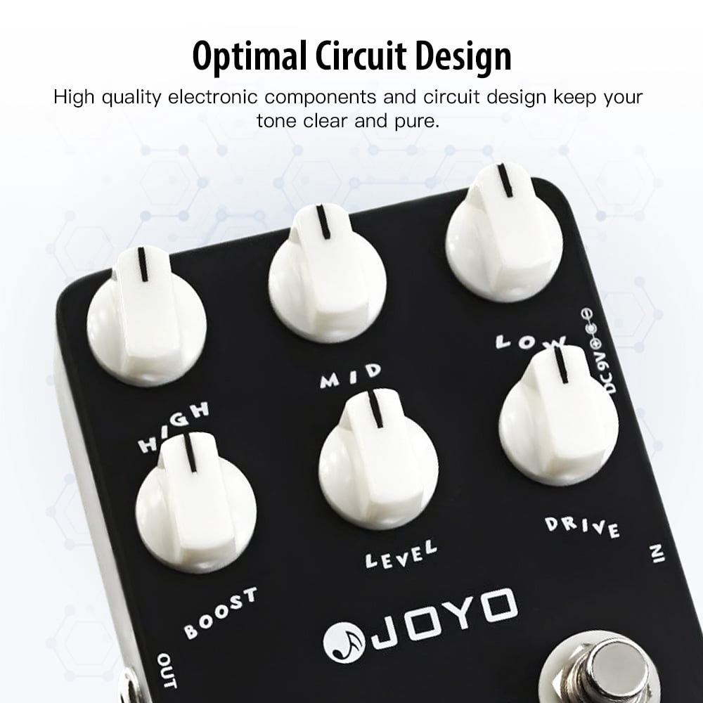 JOYO JF-17 Extreme Metal Guitar Pedal 3 Band EQ Low-Mid-High Gain Boost Distortion