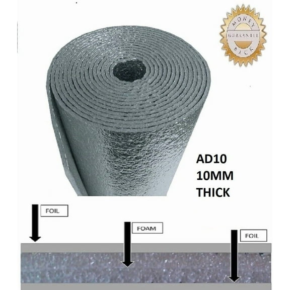 USEP 10m Total Plus Reflective Insulation Roll Foam Core Radiant Barrier 2x100