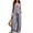 Gray, variant on Womens 2 Piece Outfit Sets 100% cotton V-Neck Button-Front Blouse & Matching Flowy Trousers