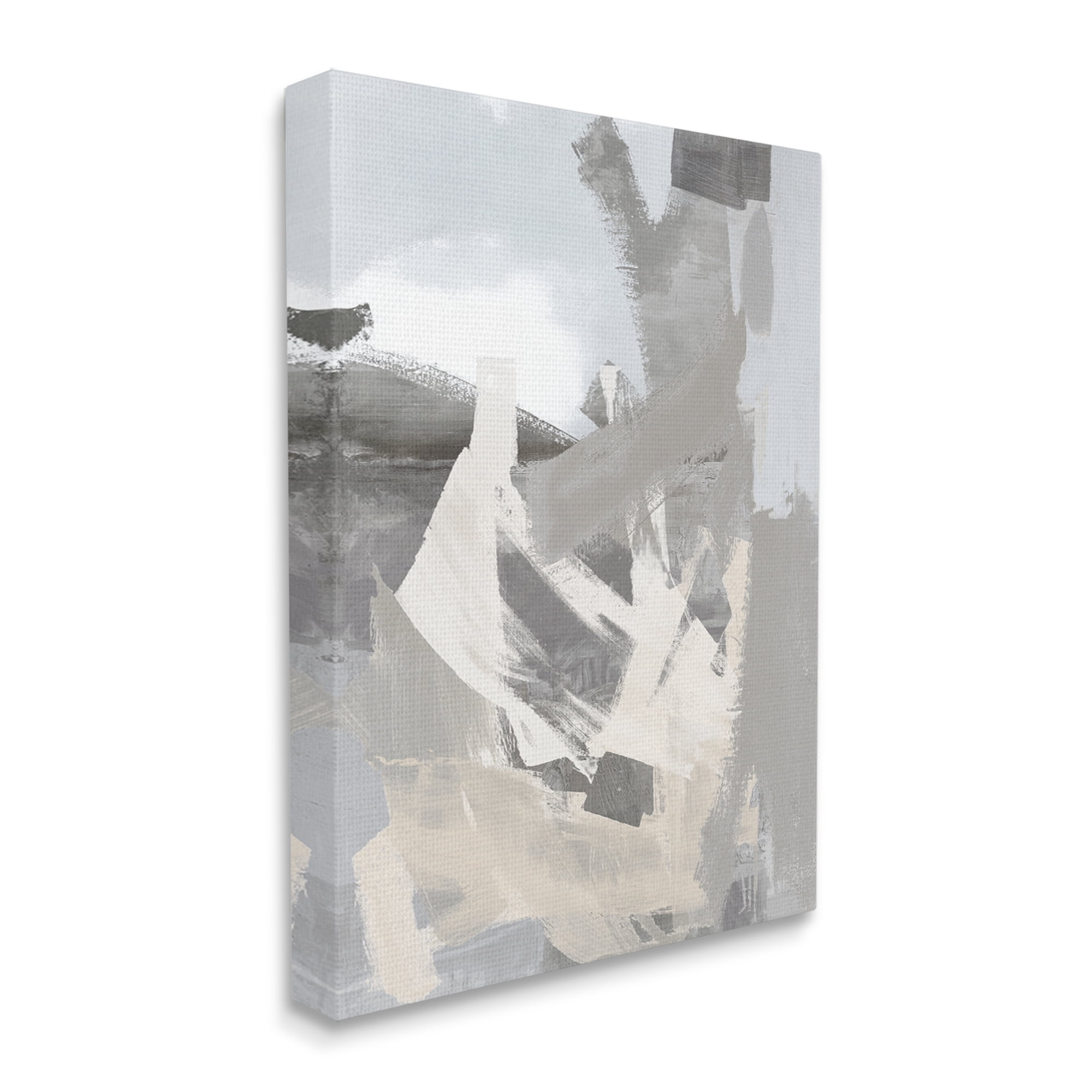 Stupell Industries Chaotic Grey Painting Abstract Painting Gallery Wrapped Canvas Art Print Wall Art, 36 x 48