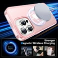 thumbnail image 2 of Ancove for iPhone 15 Pro Max Case with Invisible Magnetic Stand, Compatible with Mag-Safe Military-Grade Protection with Built-in Screen Protector, Shockproof Phone Case for Women Men,Pink, 2 of 6