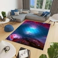 thumbnail image 3 of Red and Blue Geometric Grid Cosmic Area Rug 4x5ft, 3 of 6