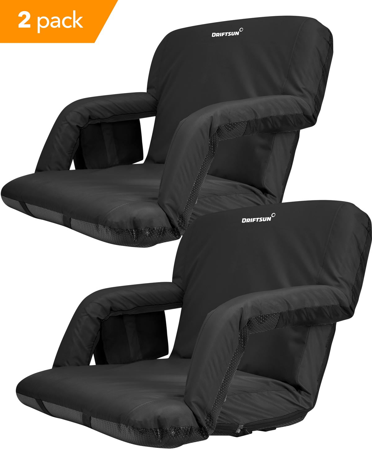 Driftsun Stadium Seat Reclining Bleacher Chair Folding Back/Sport Chair Reclines Perfect Bleachers Lawns Backyards 