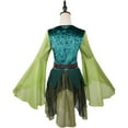 thumbnail image 5 of Medieval Dress for Women Long Lace Up Bell Sleeve Square Collar Renaissance Asymmetrical Skirt Green 2XL, 5 of 9