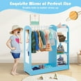 thumbnail image 5 of Gymax 39.5" Blue MDF Solid Wood Kids Dress-Up Armoire Dresser, Easy to Assemble and Clean, 5 of 9