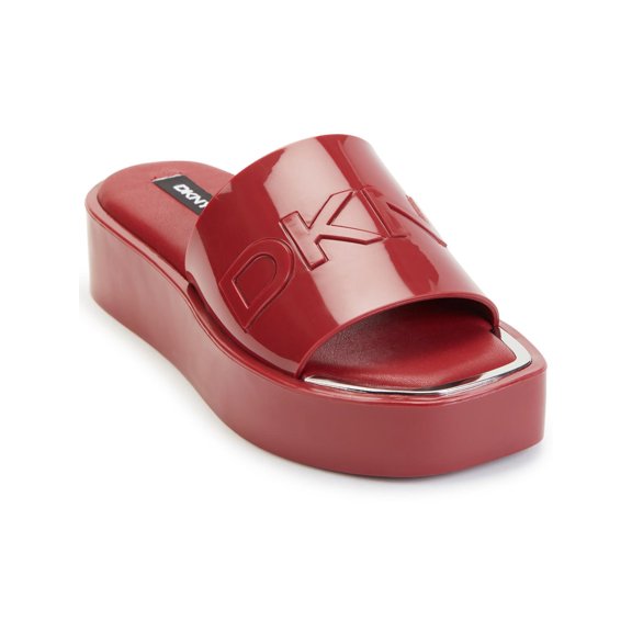 DKNY Womens LAREN-PLATFORM SLID Slides Wedge Flatform Sandals
