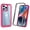 Pink, variant on For iphone 14 Pro Phone Case, Ebizware Heavy Duty Shockproof Clear Back Case [Military Grade Drop Tested] Dual Layer Full Body Protective Cover for Apple iphone 14 Pro - Black