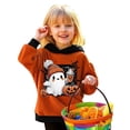 thumbnail image 4 of Toddler Girl Hoodie Kids Halloween Print Pullover Hoodie with Pocket Autumn Winter Outerwear Size 4-5T ,Black, 4 of 4
