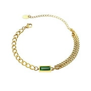 Grandest Birch Women Earrings Chained Square Cubic Zirconia Jewelry Vintage Electroplating Necklace Earrings Bracelet for T Show G