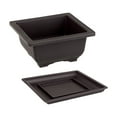 thumbnail image 1 of Training Pots with Tray Practical Bonsai Training Pots with Drainage Hole Unique Square Shallow S, 1 of 8
