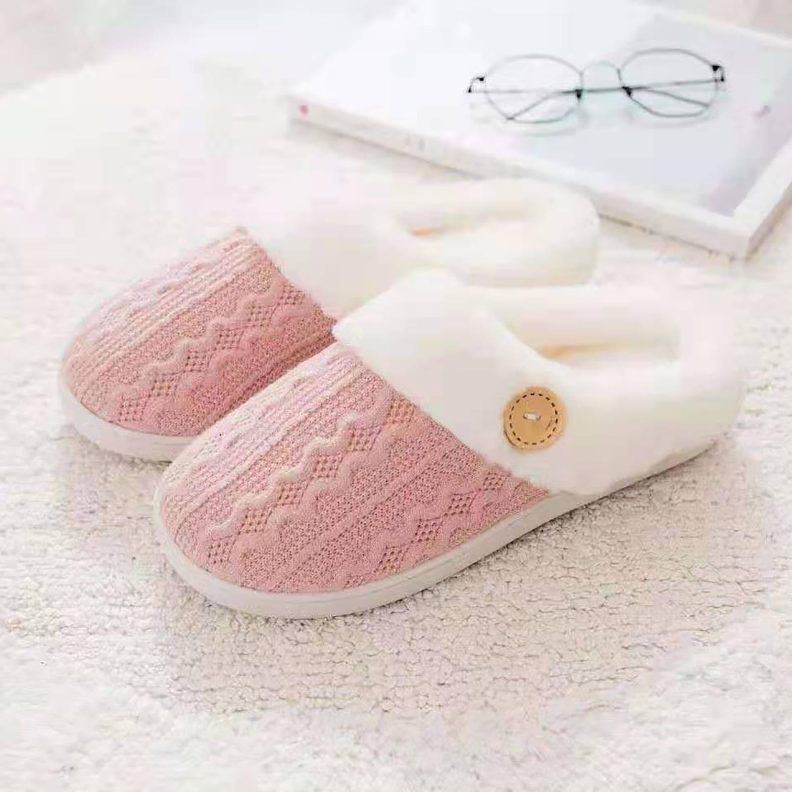 Pantoufles En Mousse à Mémoire Douce - Chaussons Chauds D'Hiver Pour Femme, Antidérapants