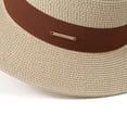 thumbnail image 5 of TFEOQRY Women's British Flat Top Straw Hat Wide Brim UV Sun Protection Breathable Foldable Sun Cap, 5 of 5