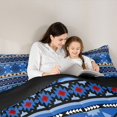 thumbnail image 4 of Manfei Southwestern Aztec Twin Comforter Sets, , Blue Black Bedding Set, Black Reversible 2pcs, 1 Comforter and 1 Pillowcase, 4 of 6