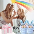 thumbnail image 4 of Kbndieu Easter Decorations Saving Home Textile Storage Storage Containers with Lids Easter Basket Easter Bunny Basket Cute Bag with Foldable Ears Tote Bags for Easter, 4 of 6