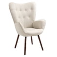 thumbnail image 2 of Homycasa Beige Fabric Upholstered Tufted Armrest Wingback Arm Chair, 2 of 5