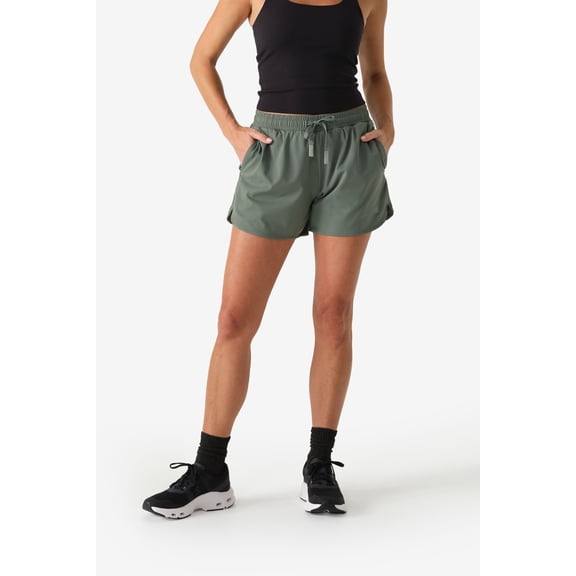 Fieldsheer Everyday Athletic Shorts for Women with Pockets, 4 Inch Inseam Running and Workout Shorts, UPF 50, Sage