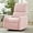 Pink, variant on 360° Swivel Glider Chair, Rocking Chair Nursery with Side Pockets, Deep Cushioned Seat, Nursery Chair with Steel Structure Base, Sherpa Swivel Chairs for Living Room, Bedroom, Baby Room