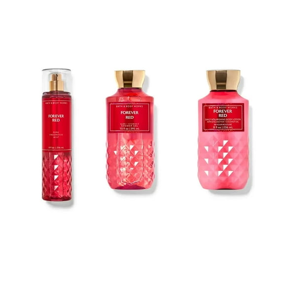 Gel Douche Rouge Éternel, Lotion pour le Corps, Brume Fine Parfumée Ensemble Cadeau Quotidien Trio 2018